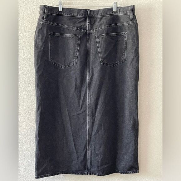 *Flaw-Spot* Madewell Denim Mid-Rise Maxi Skirt Size 33 in Lunar Wash NWT - Picture 12 of 14